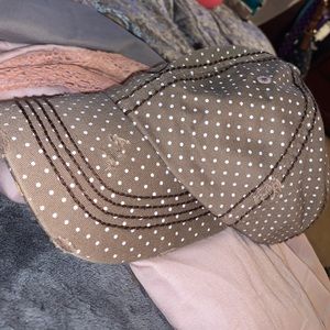 Nwot olive and pique brown polka dot hat